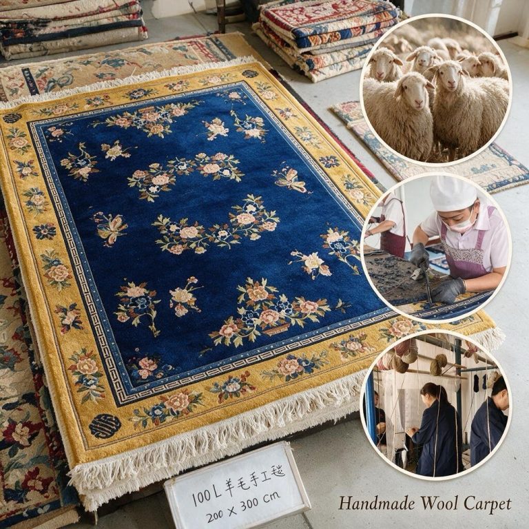Oriental Floral Medallion Hand-Woven Wool Carpet Collection
