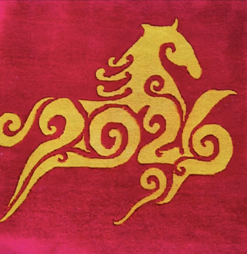Contemporary Zodiac Horse Hand-Woven Wool Carpet Collection