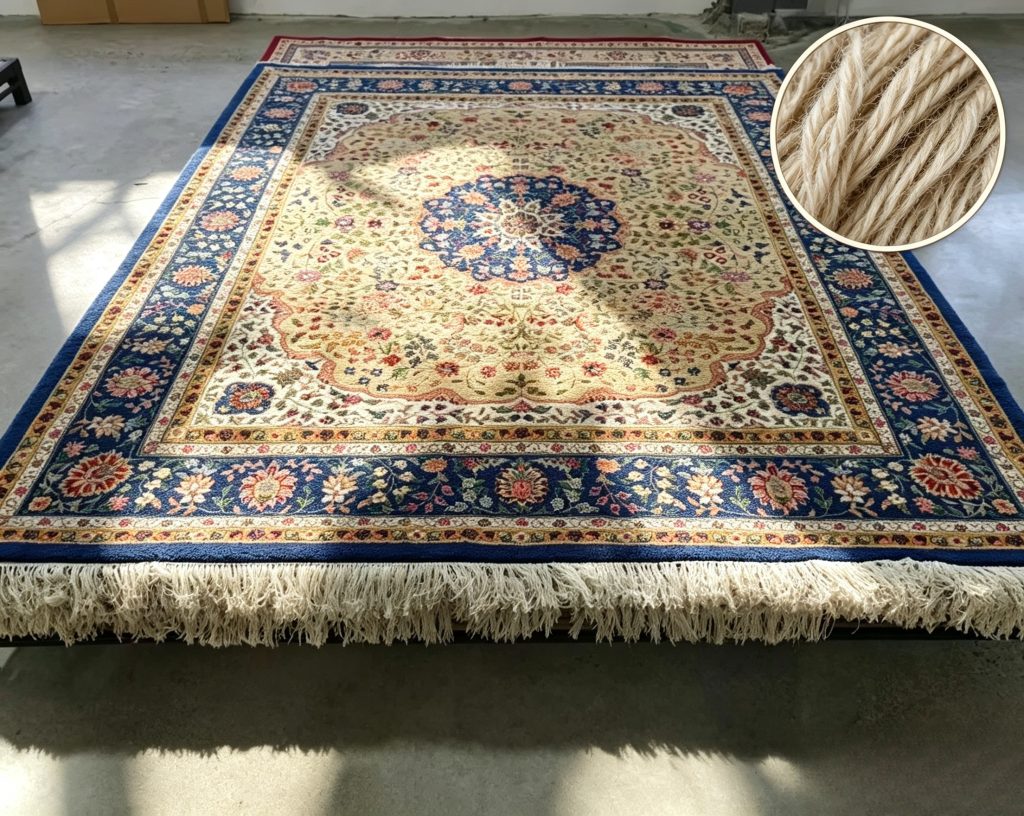Oriental Floral Medallion Hand-Woven Wool Carpet Collection