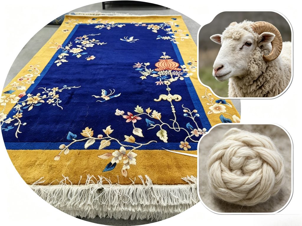 Oriental Floral Medallion Hand-Woven Wool Carpet Collection