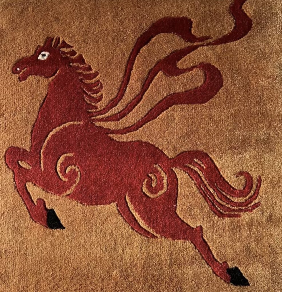 Contemporary Zodiac Horse Hand-Woven Wool Carpet Collection