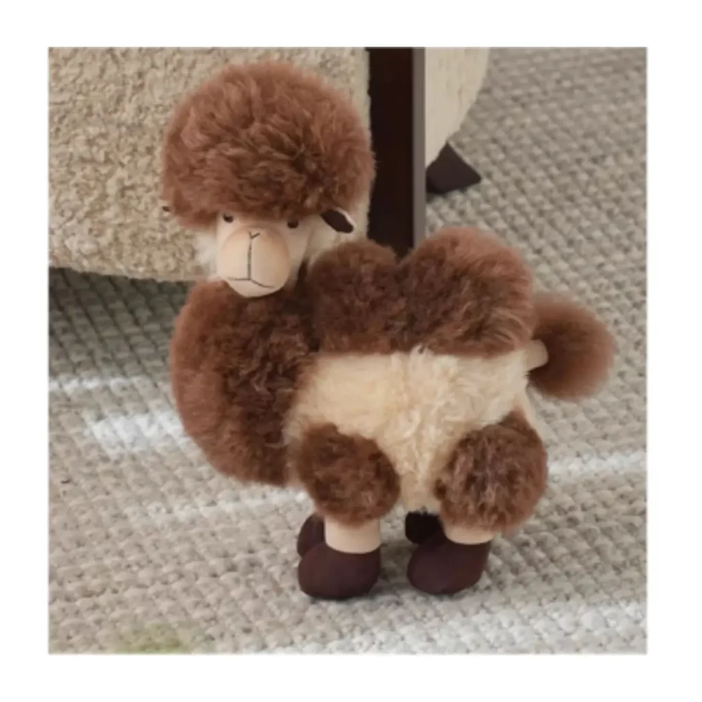 Handcrafted Long-Neck Alpaca Fur Figure