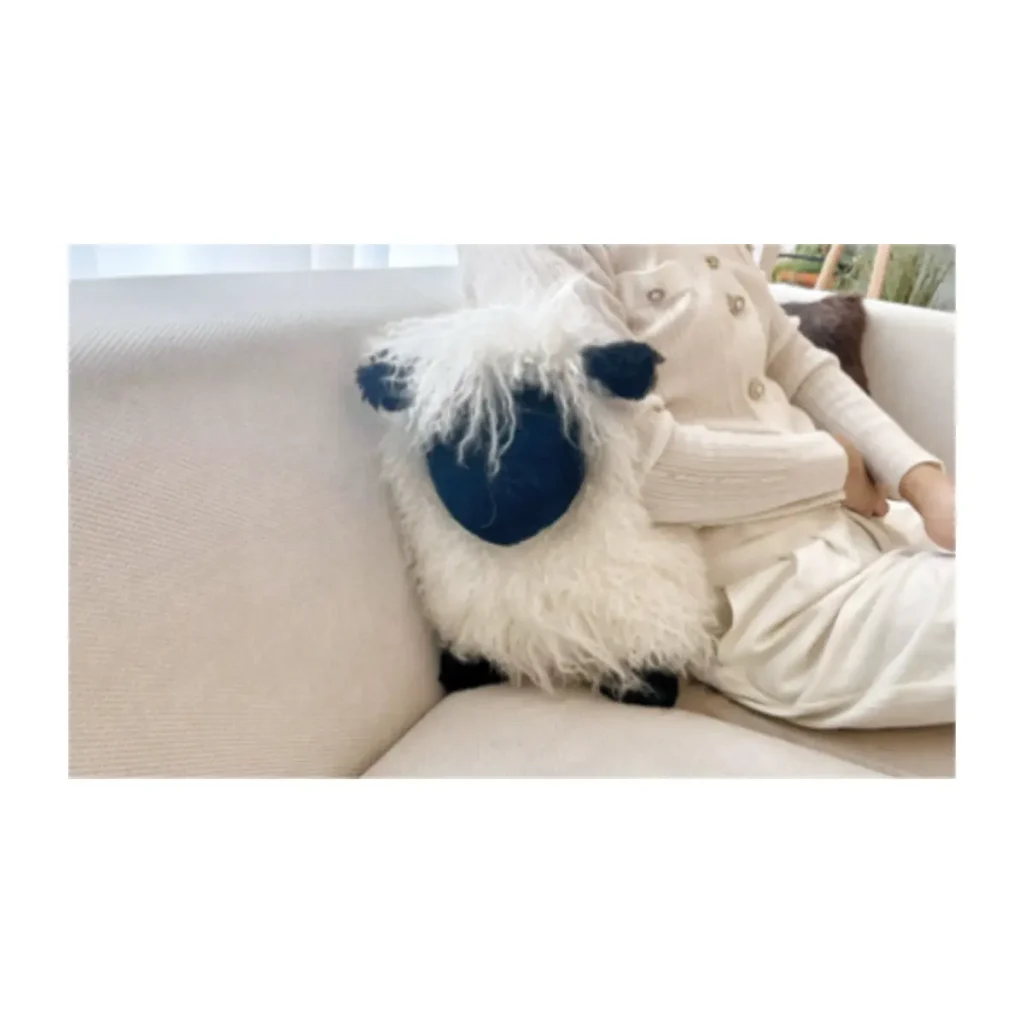 Handcrafted Shaggy Sheep Fur Figure