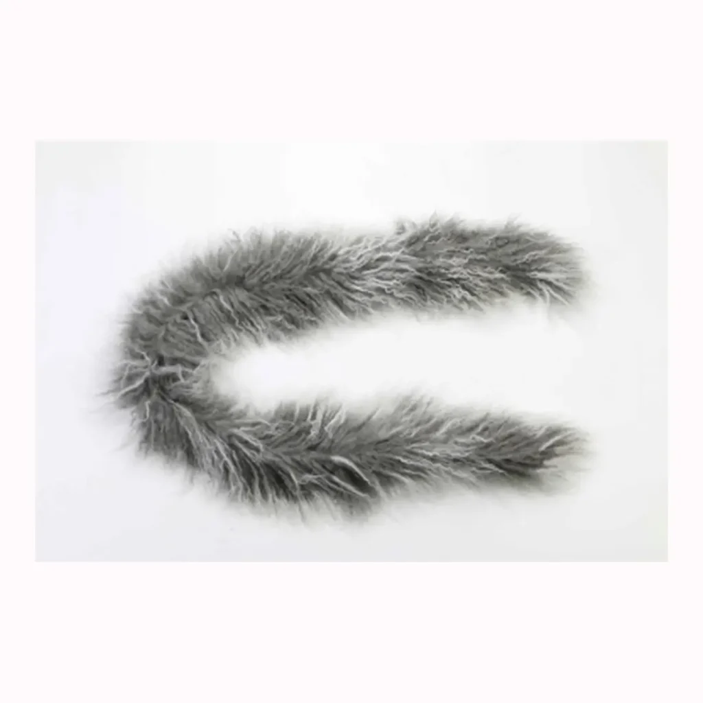 Smoky Grey Mongolian Lamb Fur Scarf