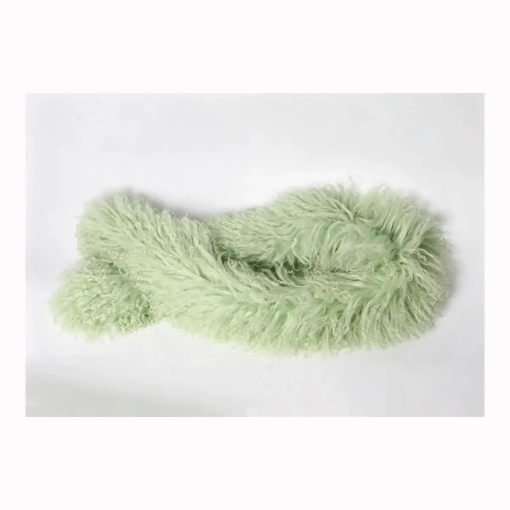 Mint Green Mongolian Lamb Fur Scarf