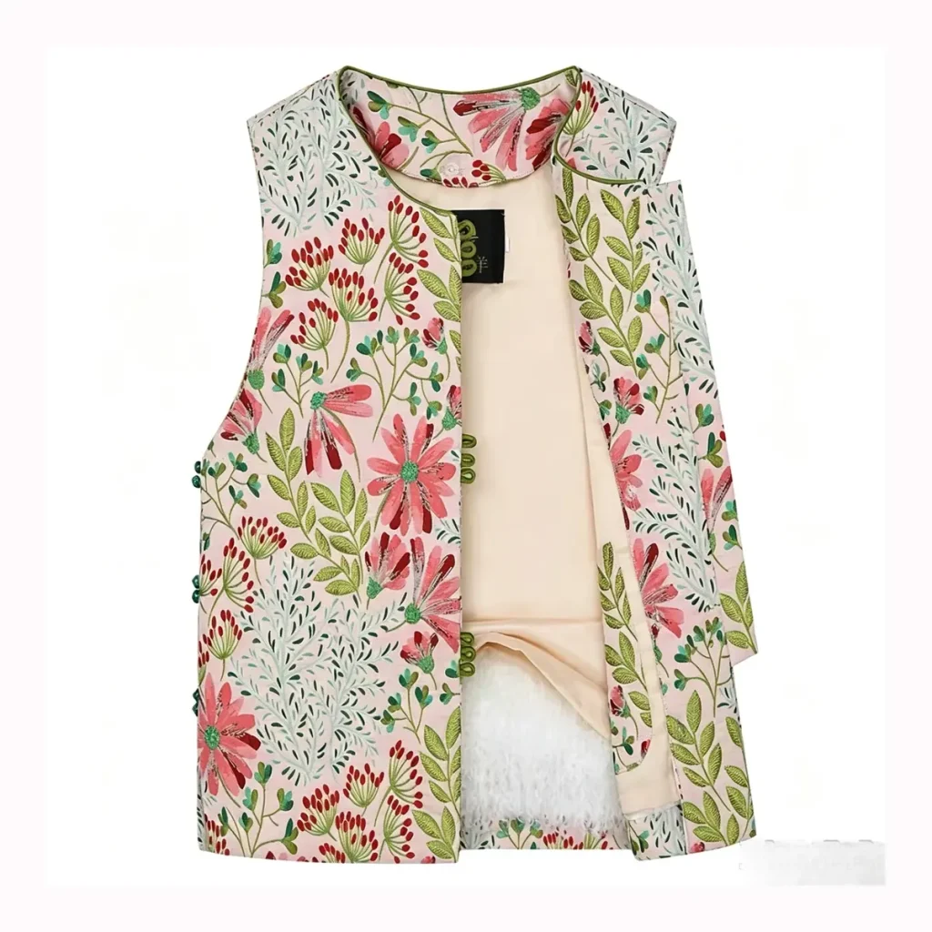 Floral Reversible Lamb Fur Vest