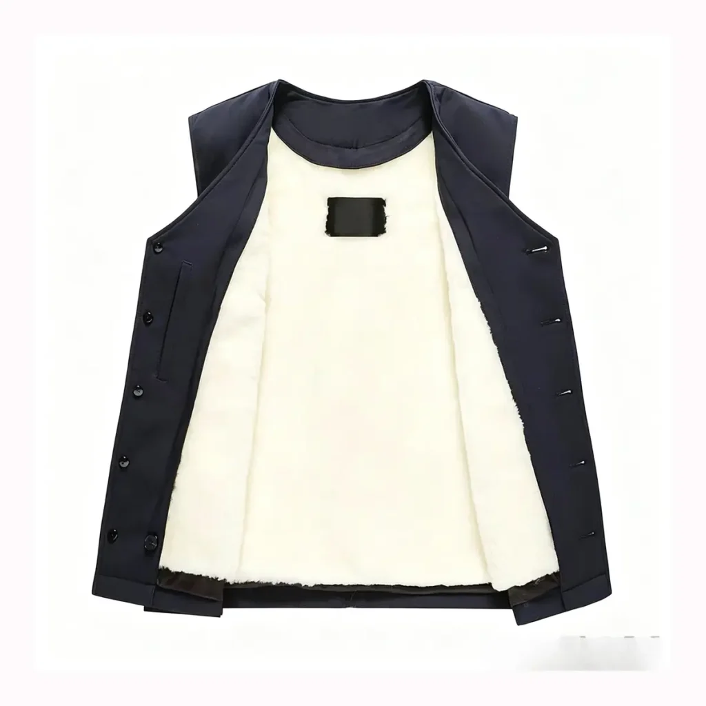 Navy Utility Shearling-Lined Vest