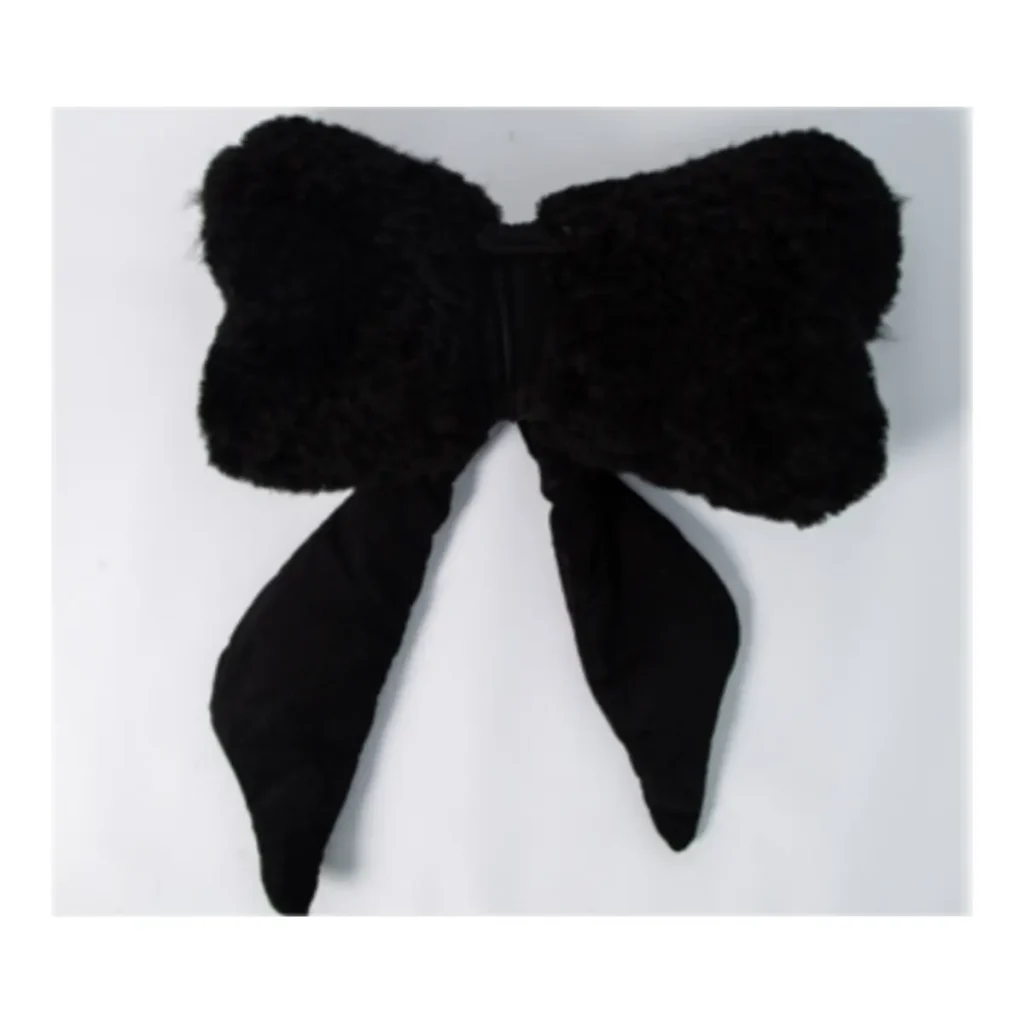 Black Bow Fur Cushion