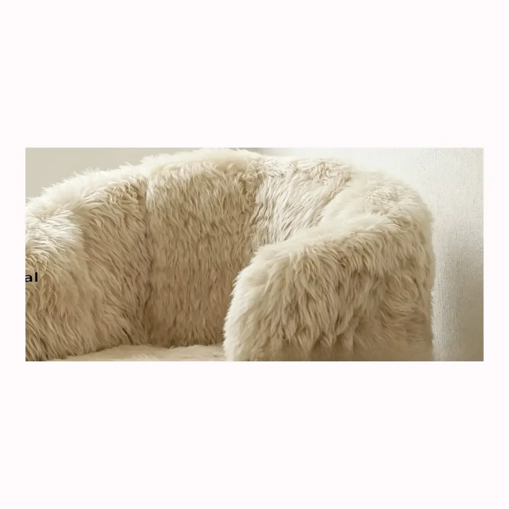 Ivory Curved Sheepskin Sofa Chair