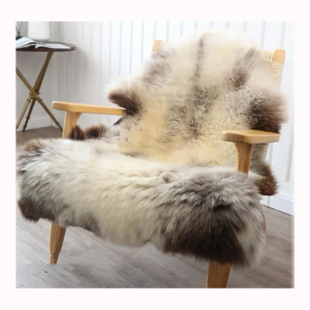 Hot Sale Natural Cream Mongolian Lamb Fur Throw