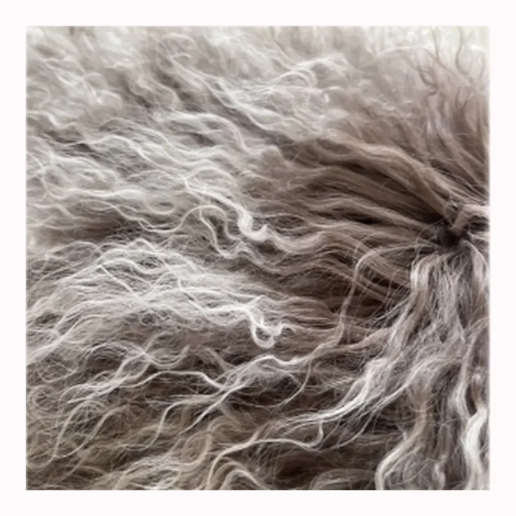 Hot Sale Silver Grey Mongolian Lamb Fur Throw