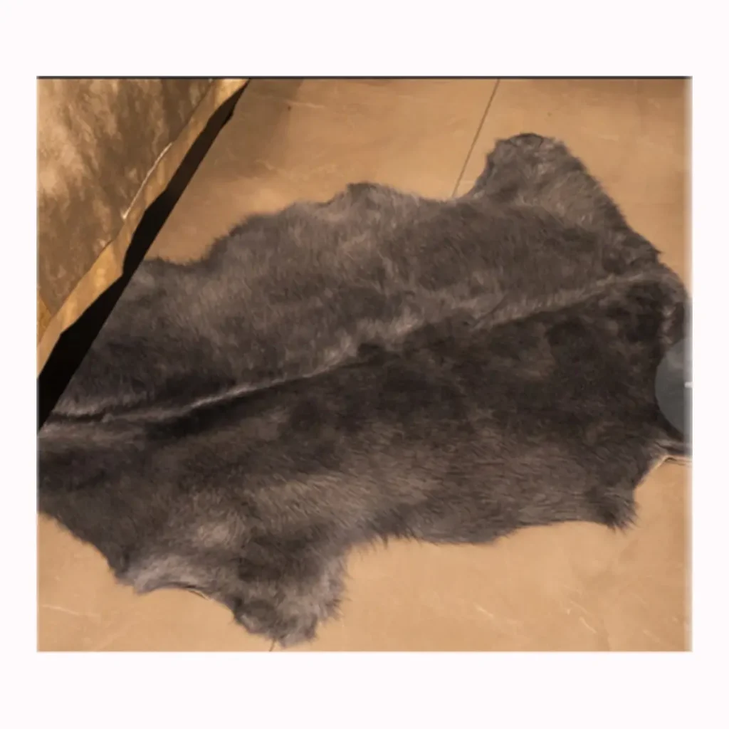 Charcoal Grey Goat Fur Rug