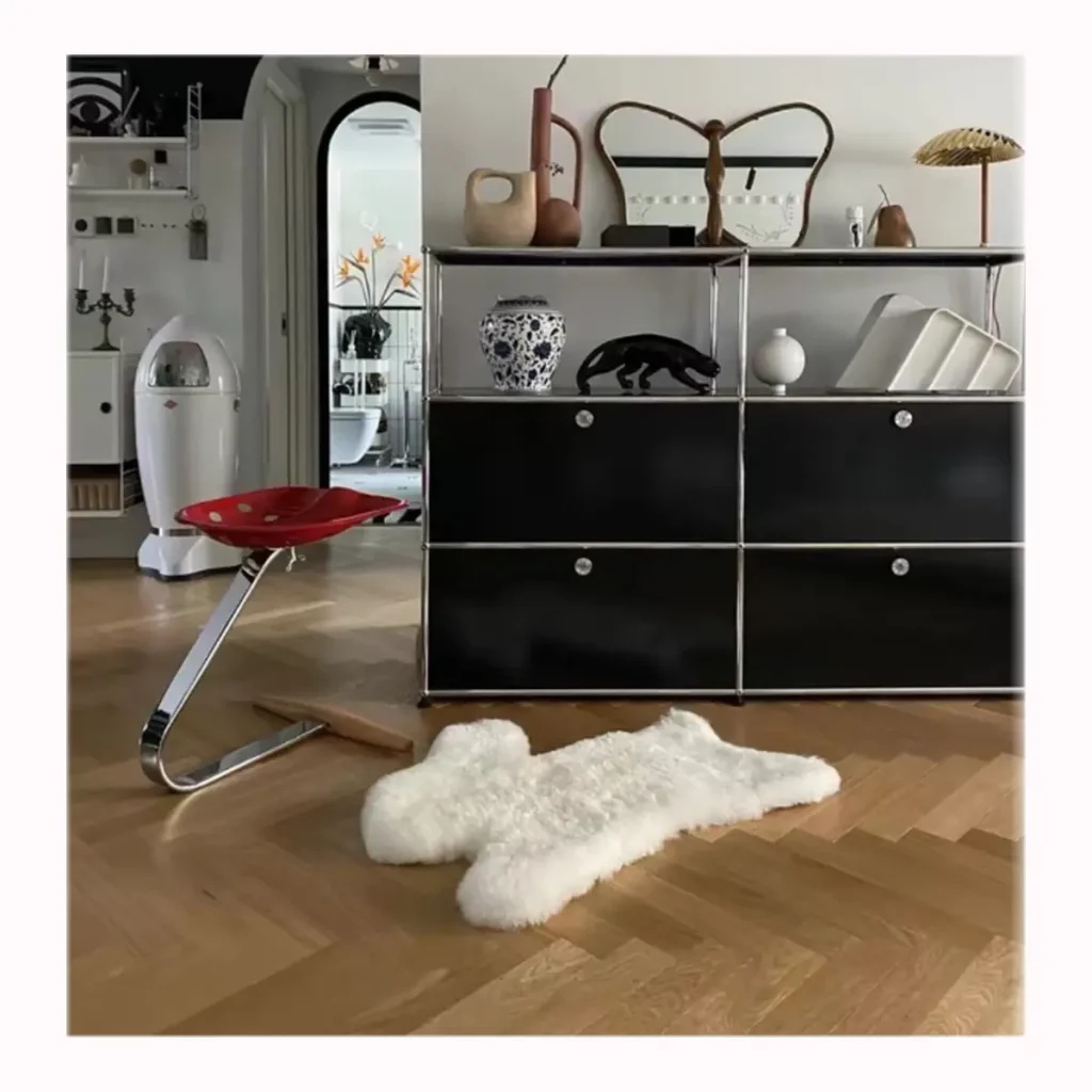 Bear-Shaped Shearling Rug