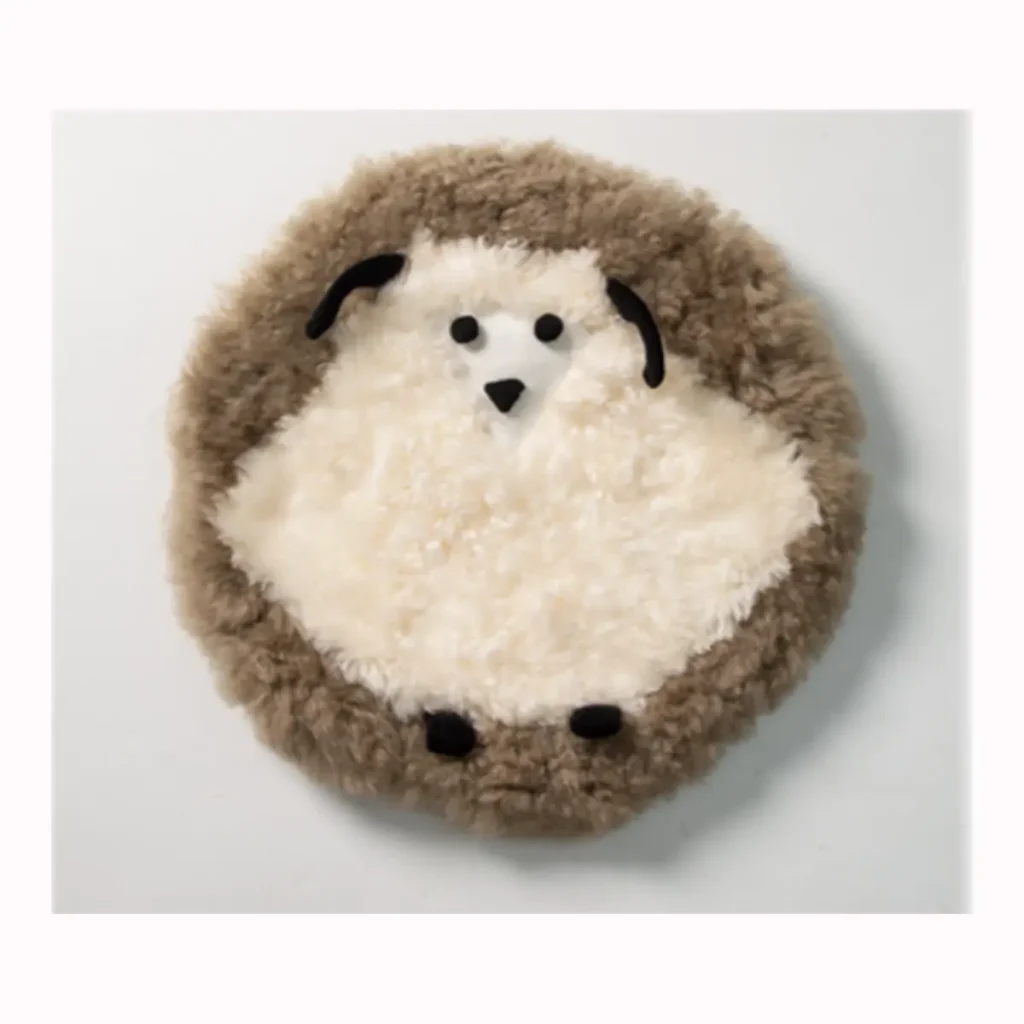 Round Sheep Wool Seat Cushion