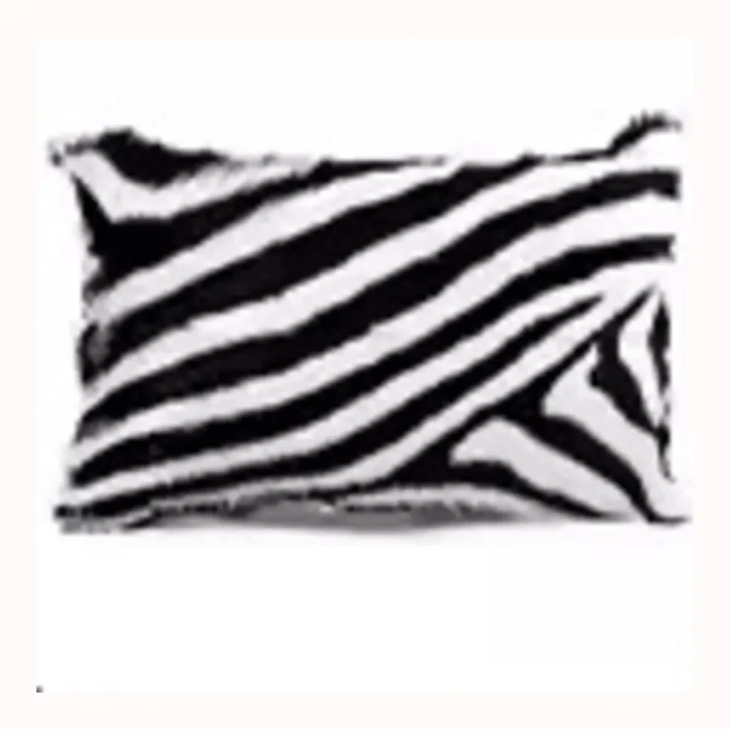 Zebra Print Goat Fur Lumbar Pillow